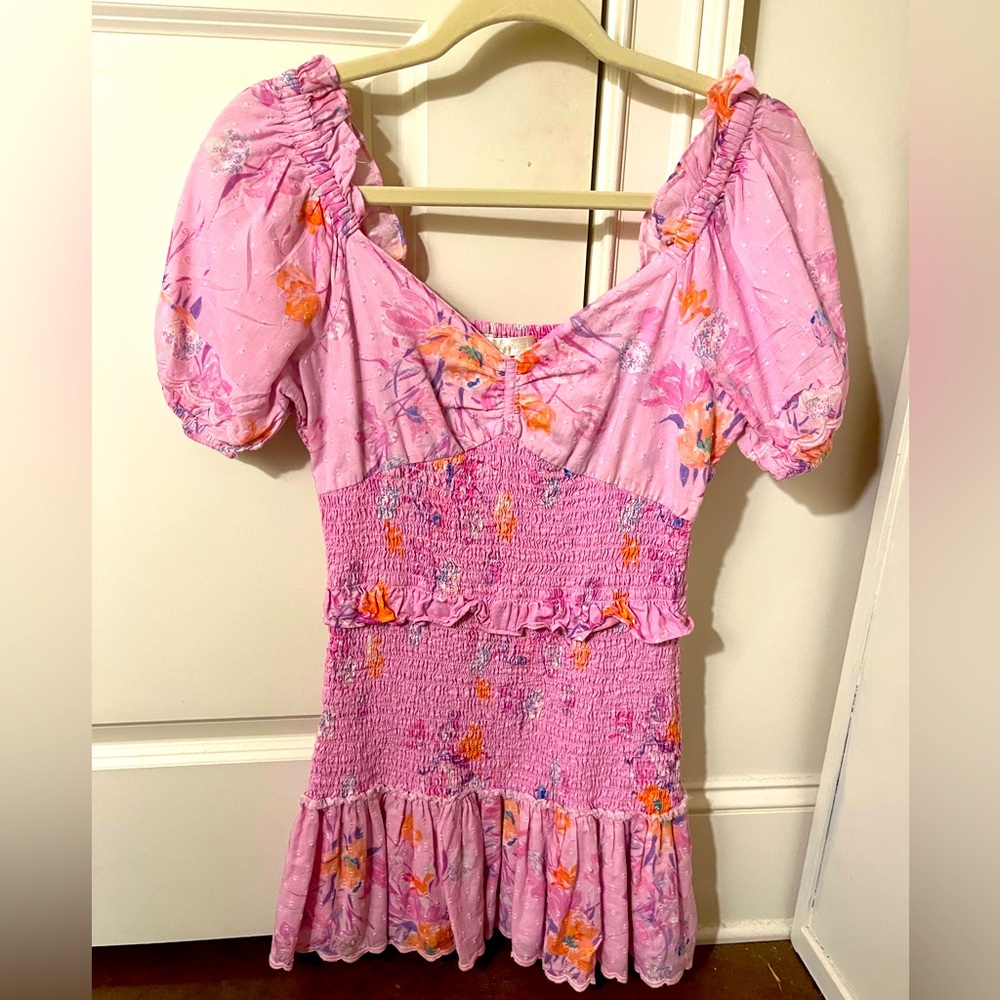 Loveshackfancy pink flower dress